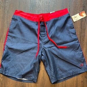 OP Men's Navy and Red Swim Shorts